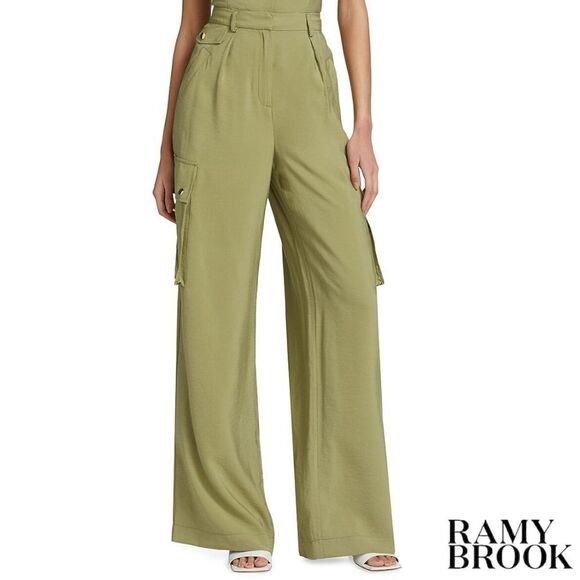 Ramy Brook **NWT** Emil High Waist Wide Leg Pantsin Vintage Olive